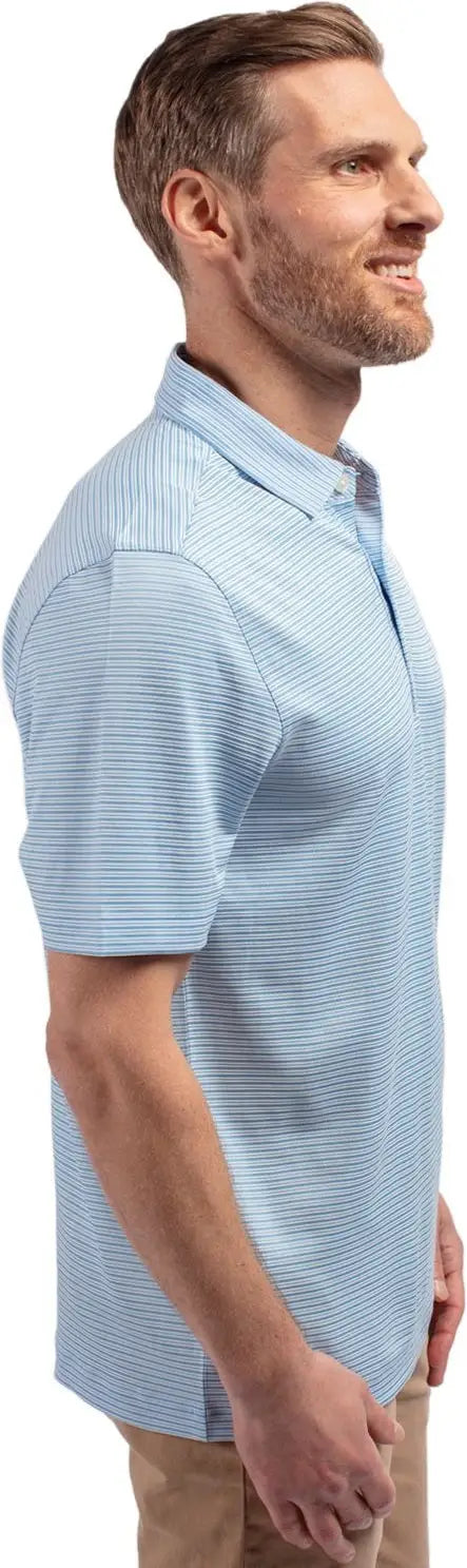 Cutter & Buck Mck01302 Forge Eco Double Stripe Stretch Recycled Mens Polo - Atlas White