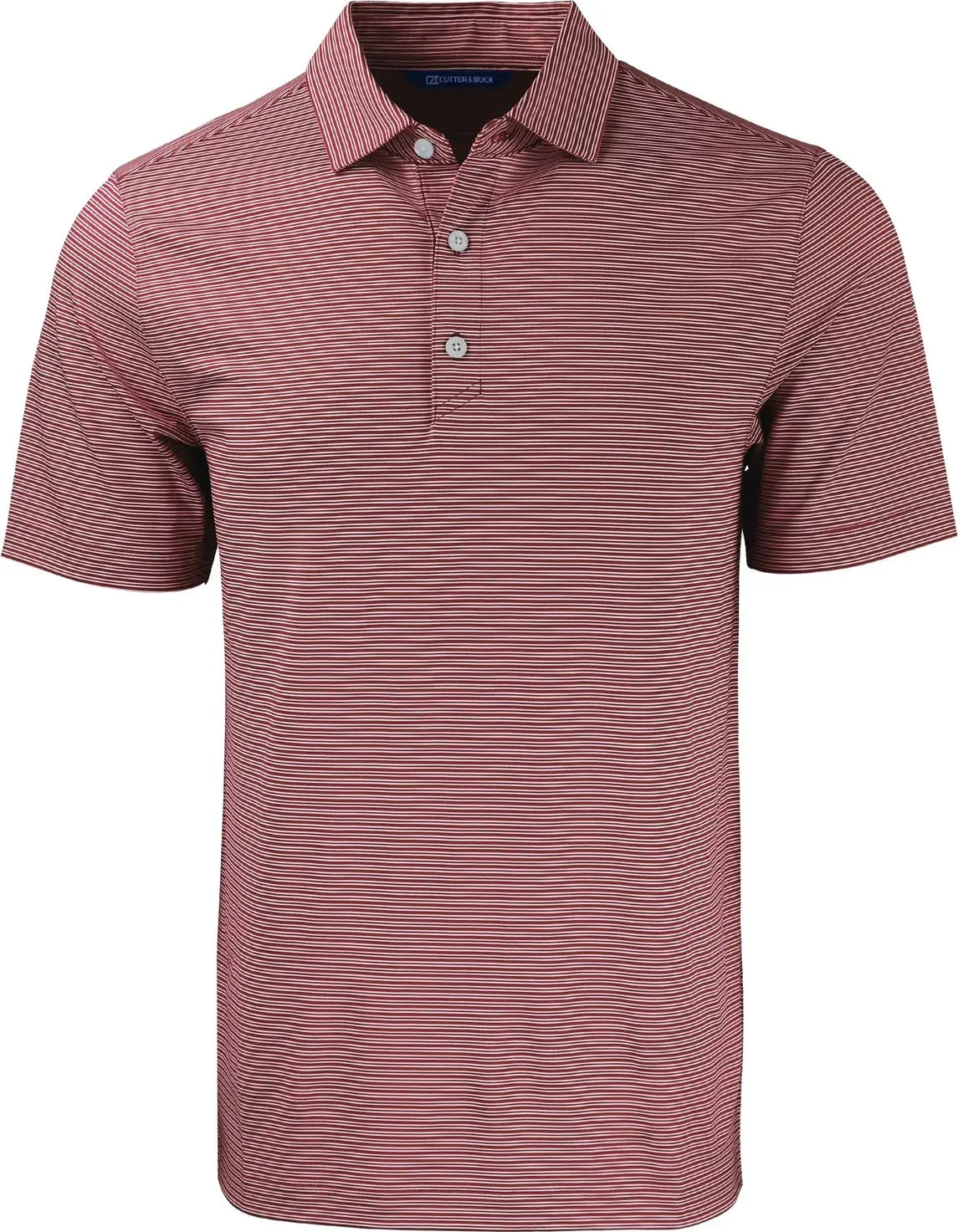 Cutter & Buck Mck01302 Forge Eco Double Stripe Stretch Recycled Mens Polo - Bordeaux White
