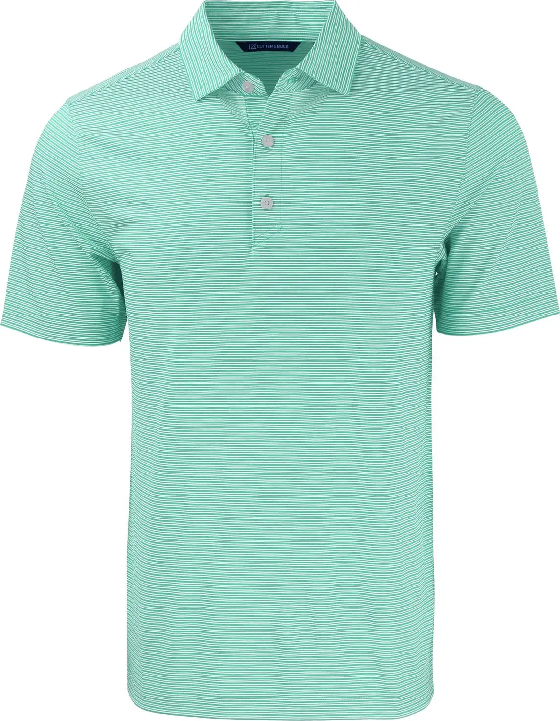 Cutter & Buck Mck01302 Forge Eco Double Stripe Stretch Recycled Mens Polo - Fresh Mint White - Mint/white / Adult s
