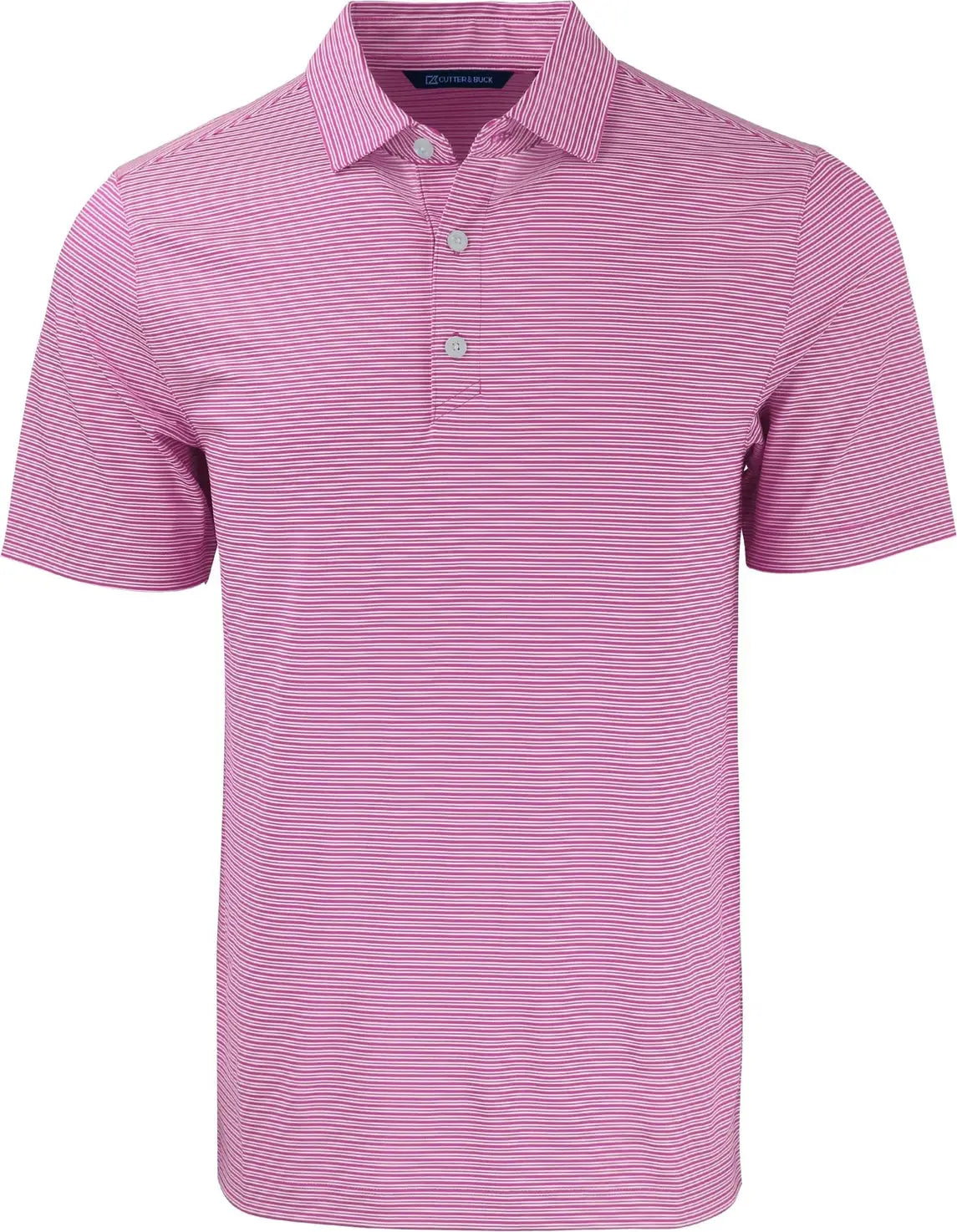 Cutter & Buck Mck01302 Forge Eco Double Stripe Stretch Recycled Mens Polo - Gelato White
