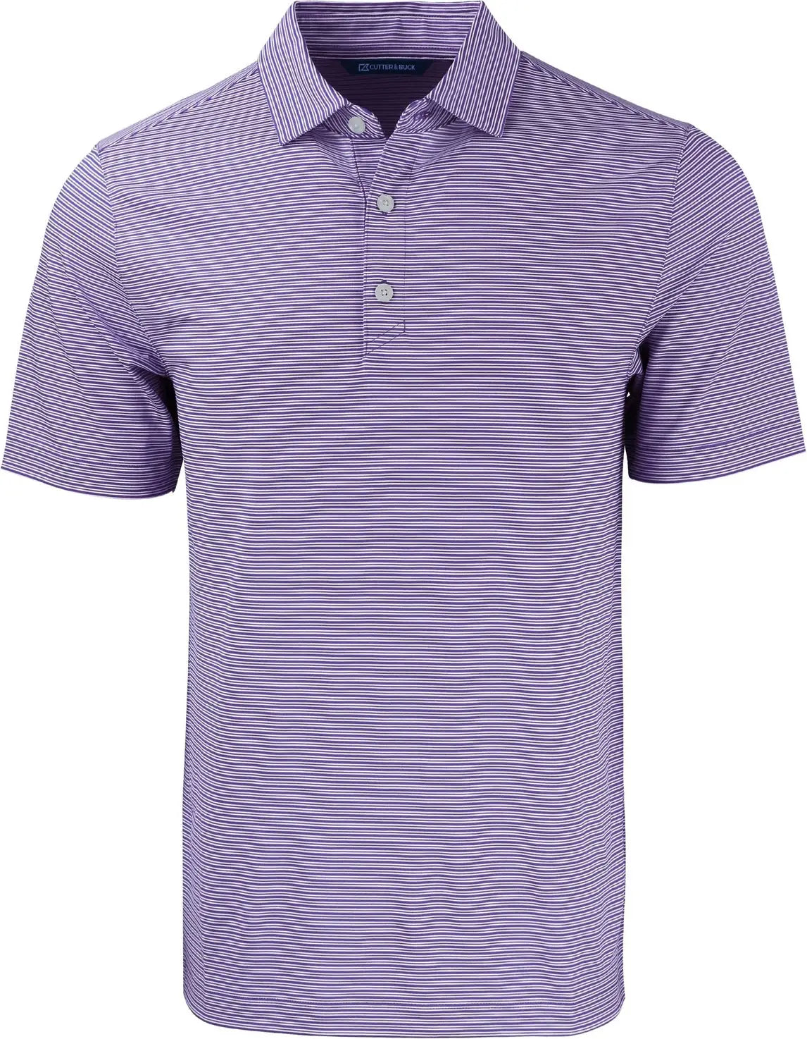 Cutter & Buck Mck01302 Forge Eco Double Stripe Stretch Recycled Mens Polo - College Purple White