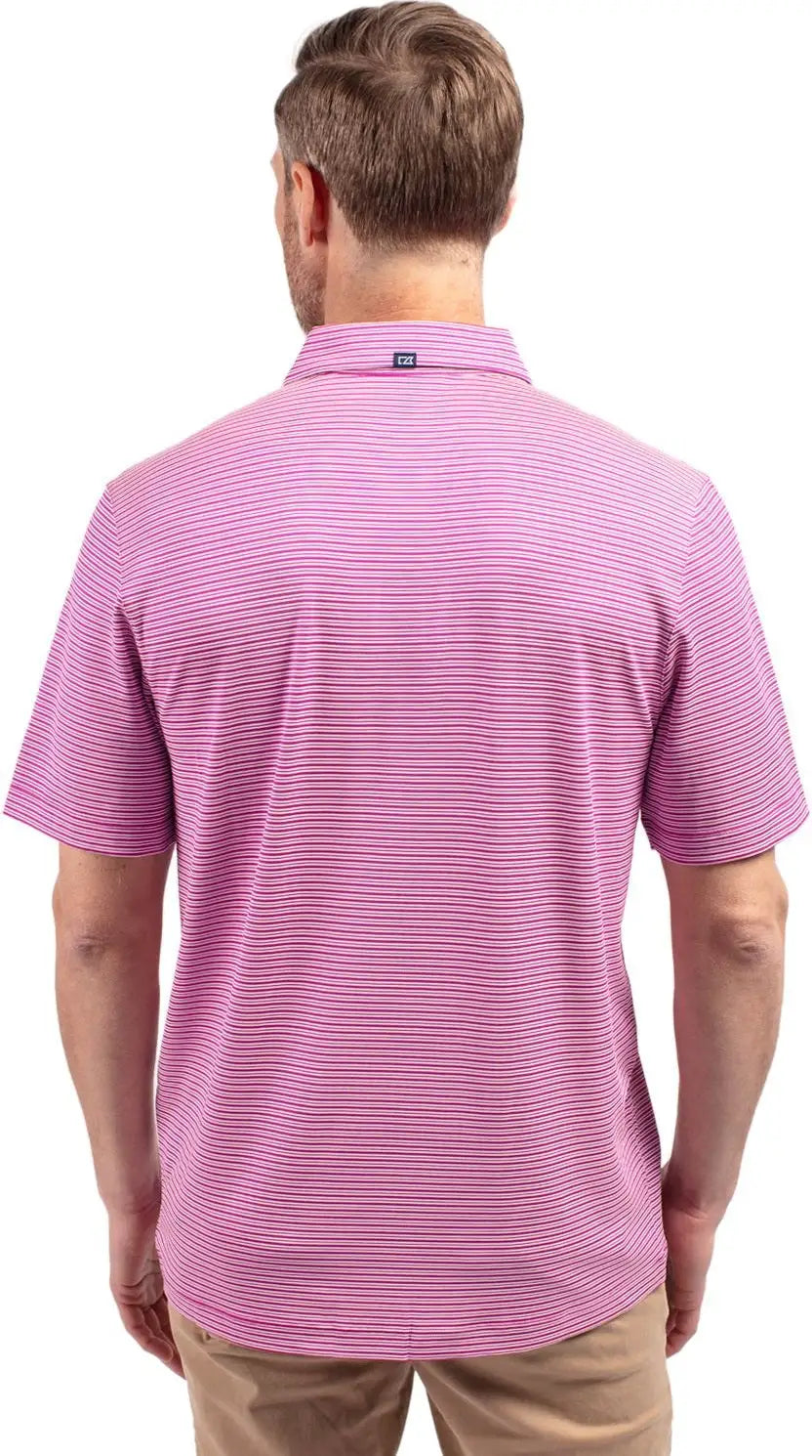 Cutter & Buck Mck01302 Forge Eco Double Stripe Stretch Recycled Mens Polo - Gelato White