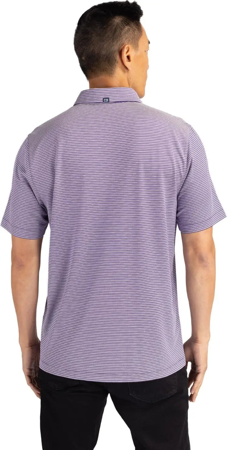 Cutter & Buck Mck01302 Forge Eco Double Stripe Stretch Recycled Mens Polo - College Purple White