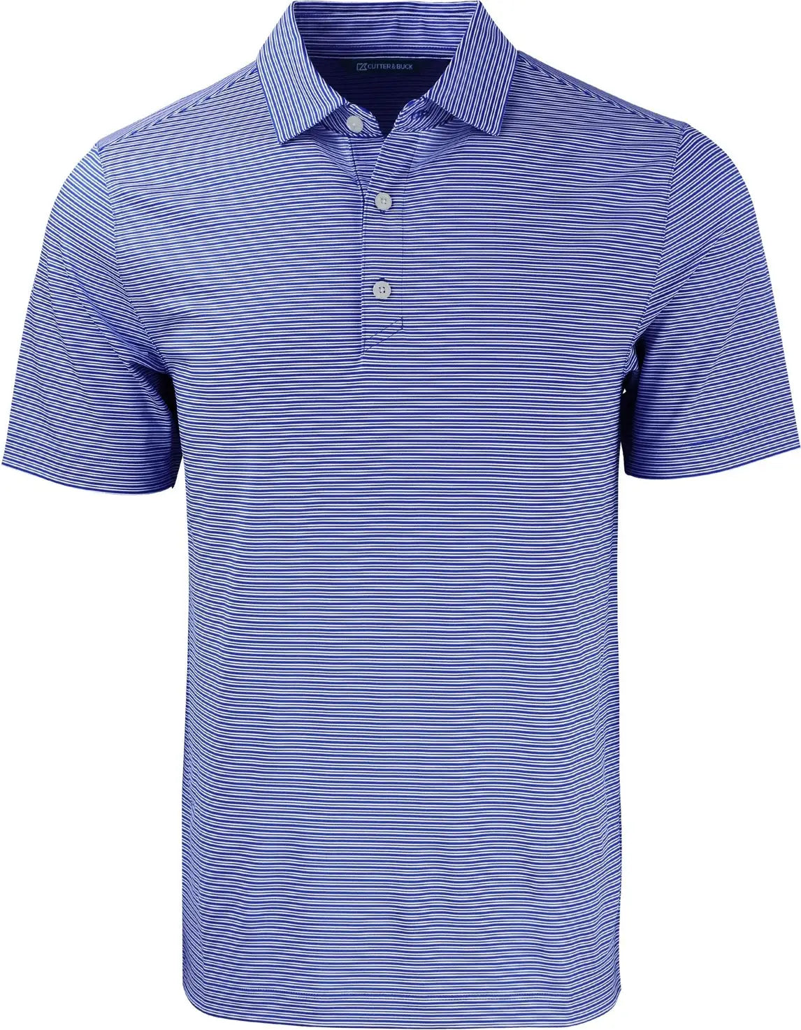 Cutter & Buck Mck01302 Forge Eco Double Stripe Stretch Recycled Mens Polo - Tour Blue White