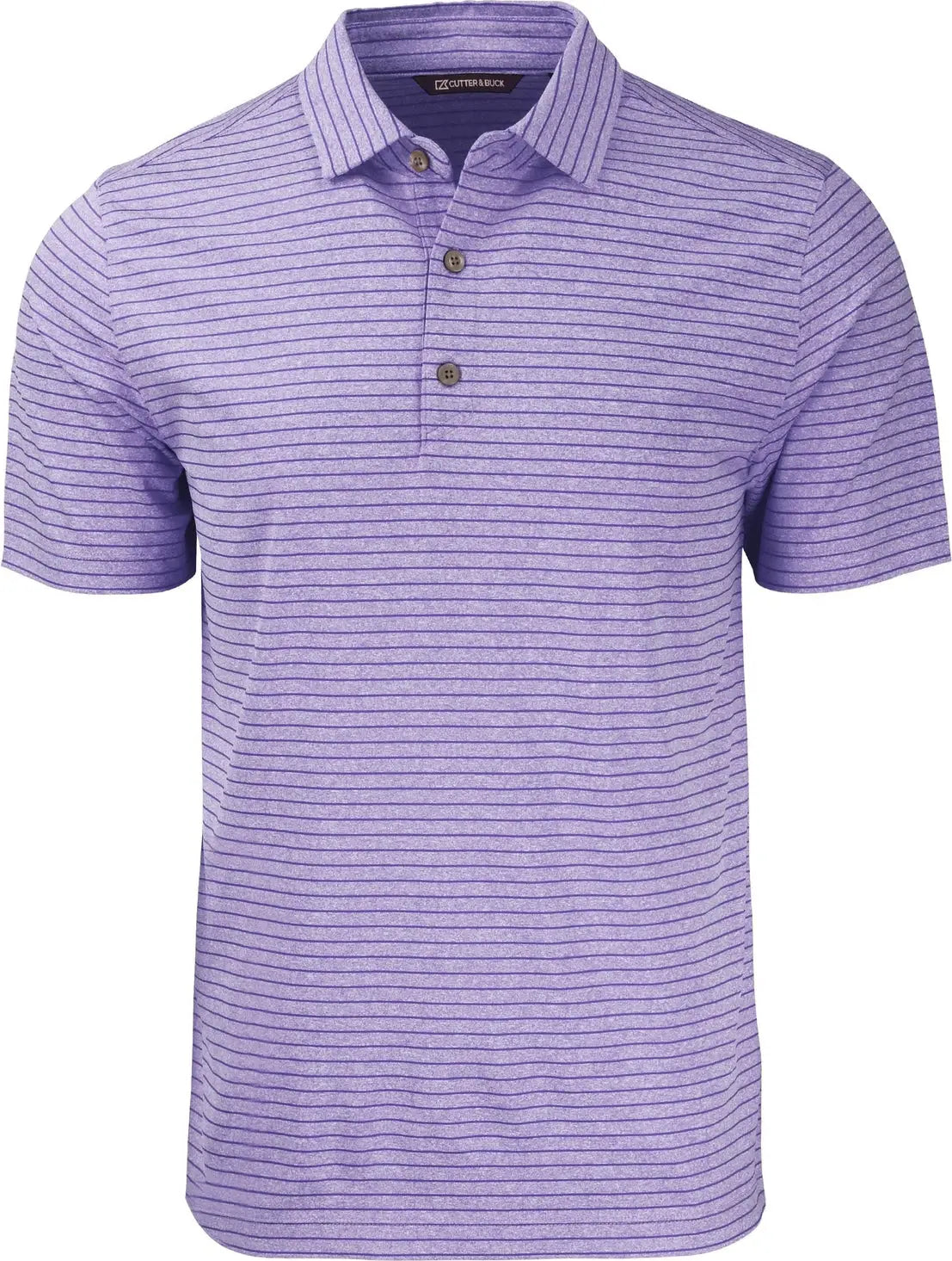 Cutter & Buck Mck01303 Forge Eco Heather Stripe Stretch Recycled Mens Polo - College Purple