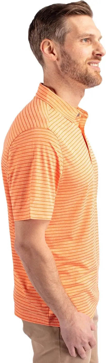 Cutter & Buck Mck01303 Forge Eco Heather Stripe Stretch Recycled Mens Polo - College Orange