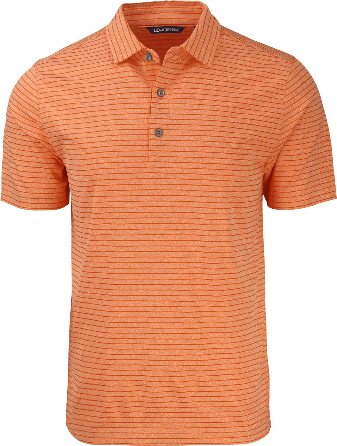 Cutter & Buck Mck01303 Forge Eco Heather Stripe Stretch Recycled Mens Polo - College Orange