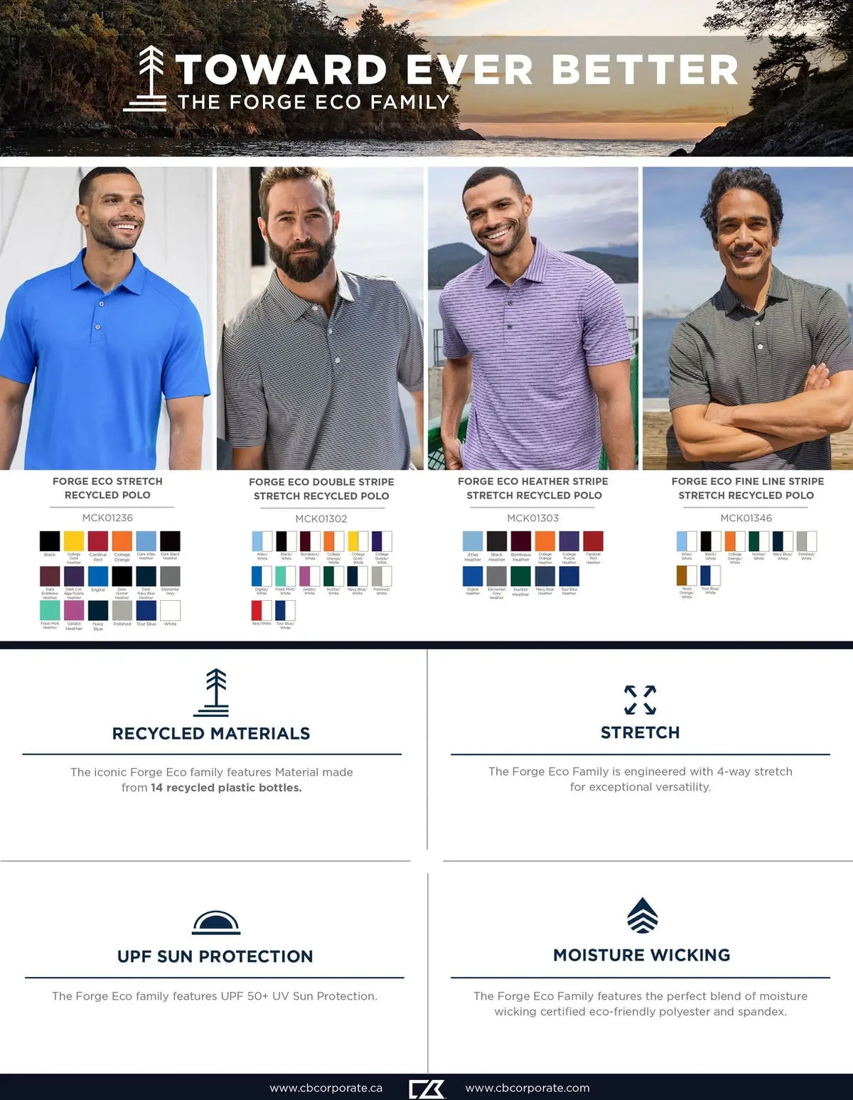 Cutter & Buck Mck01303 Forge Eco Heather Stripe Stretch Recycled Mens Polo - Elemental Gray
