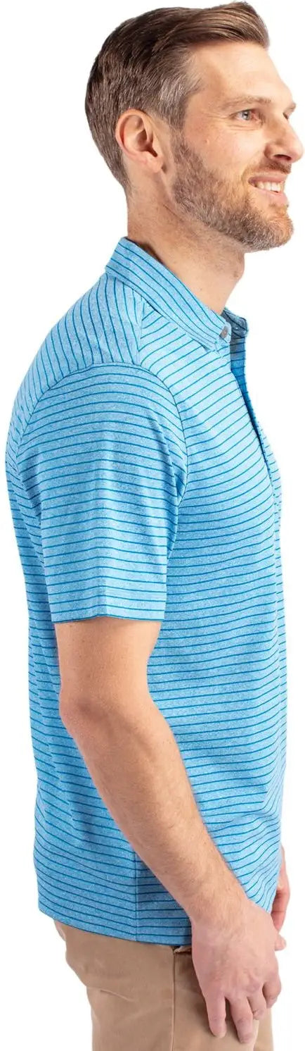 Cutter & Buck Mck01303 Forge Eco Heather Stripe Stretch Recycled Mens Polo - Digital