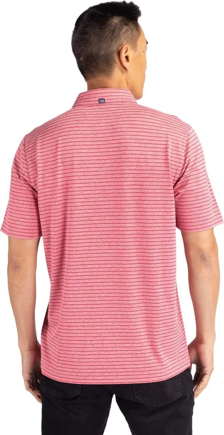 Cutter & Buck Mck01303 Forge Eco Heather Stripe Stretch Recycled Mens Polo - Cardinal Red