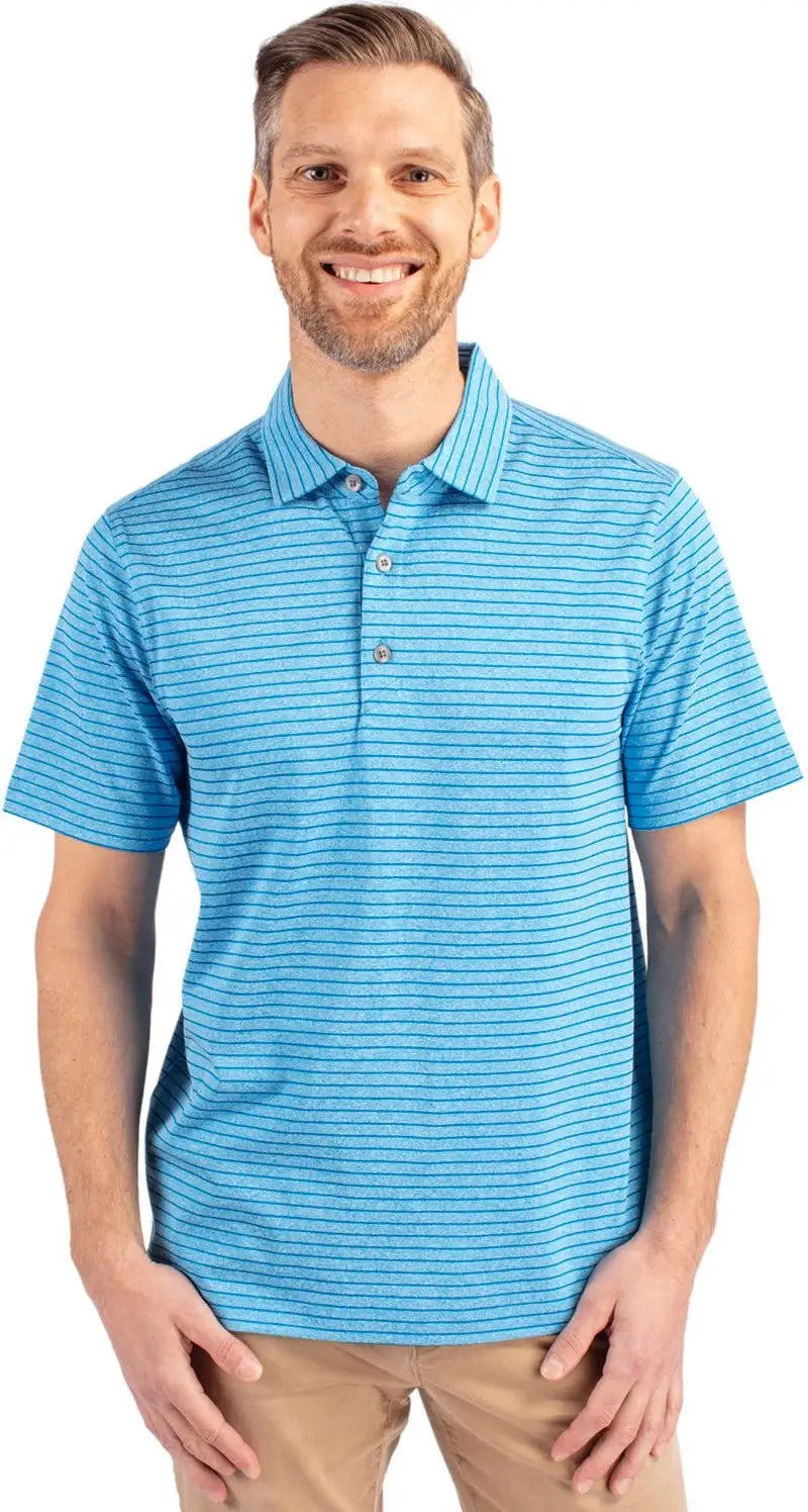 Cutter & Buck Mck01303 Forge Eco Heather Stripe Stretch Recycled Mens Polo - Digital - Adult s