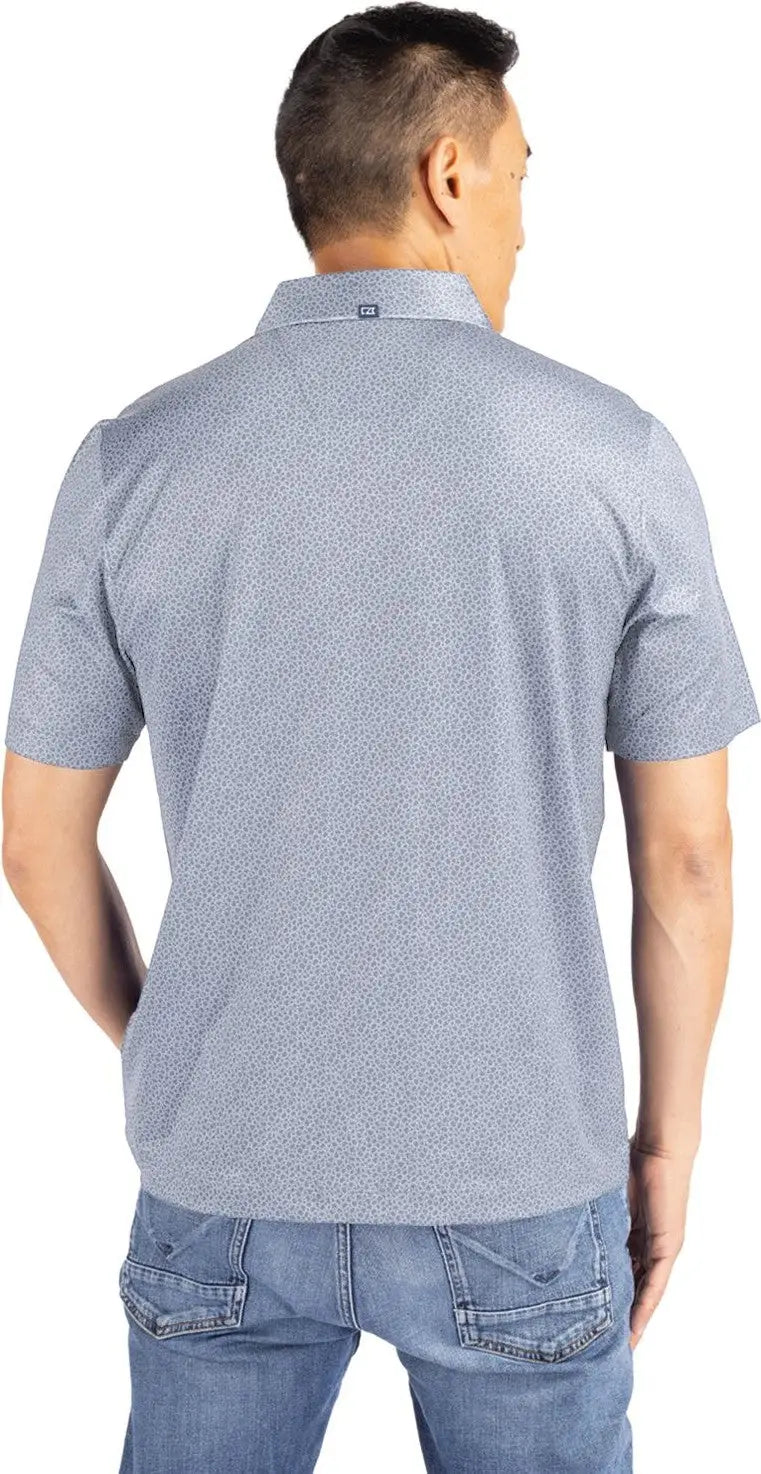 Cutter & Buck Mck01304 Pike Eco Pebble Print Stretch Recycled Mens Polo - Polished White - Polished/white / Adult s