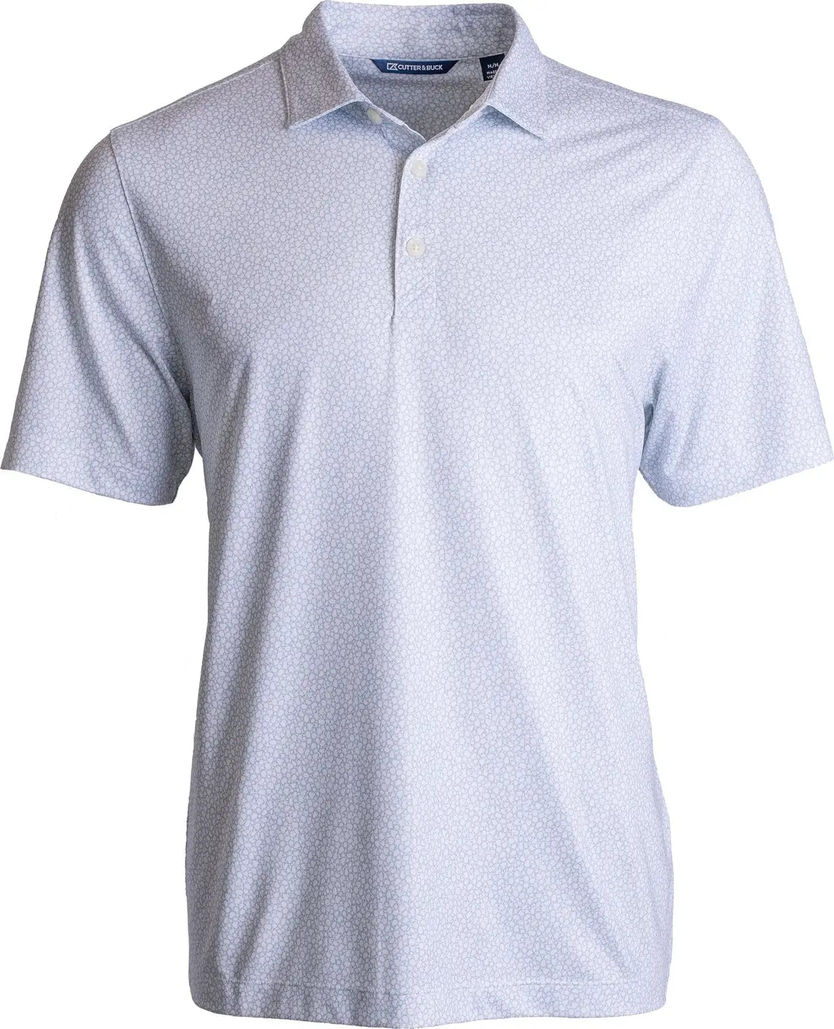 Cutter & Buck Mck01304 Pike Eco Pebble Print Stretch Recycled Mens Polo - White