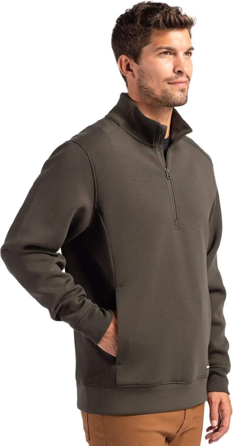 Cutter & Buck Mck01308 Roam Epic Versatility Recycled Quarter Zip Mens Pullover - Poplar