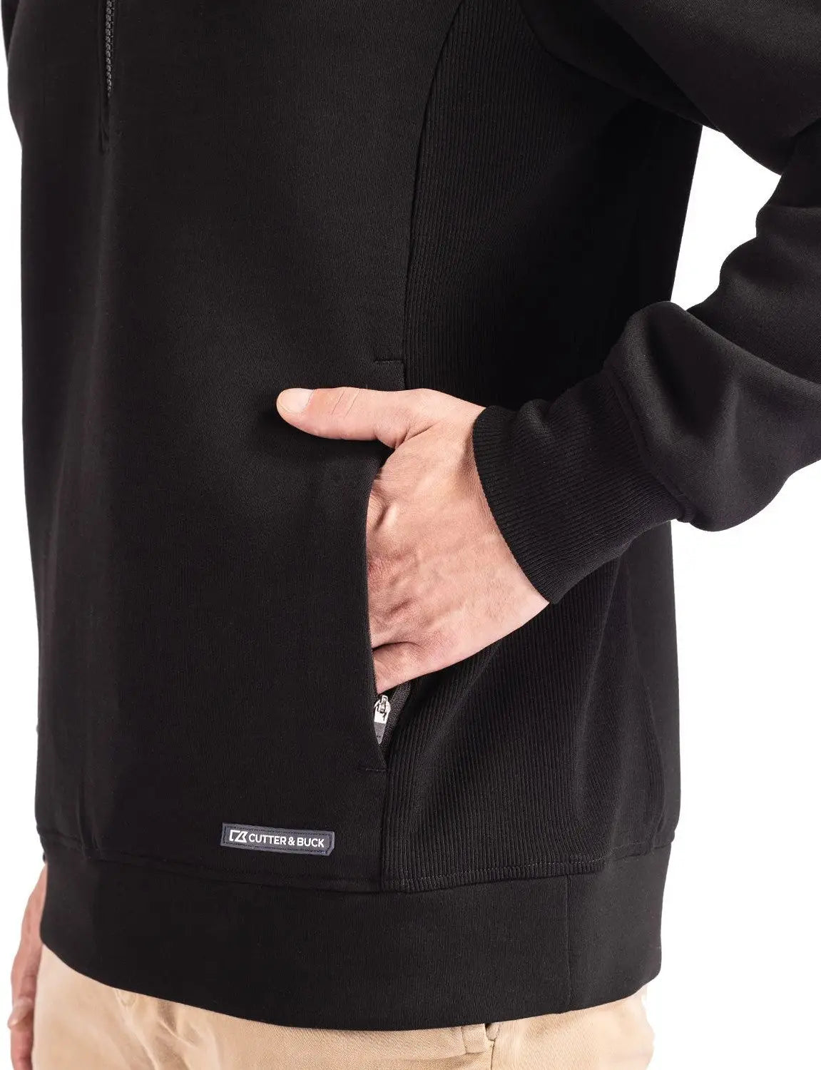 Cutter & Buck Mck01308 Roam Epic Versatility Recycled Quarter Zip Mens Pullover - Black