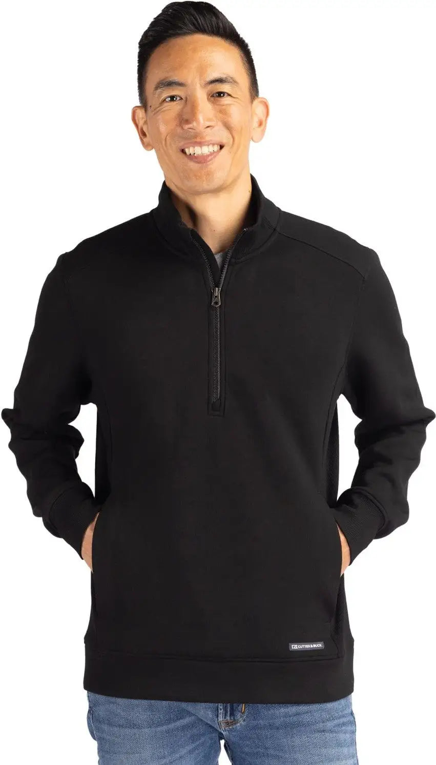Cutter & Buck Mck01308 Roam Epic Versatility Recycled Quarter Zip Mens Pullover - Black - Adult s