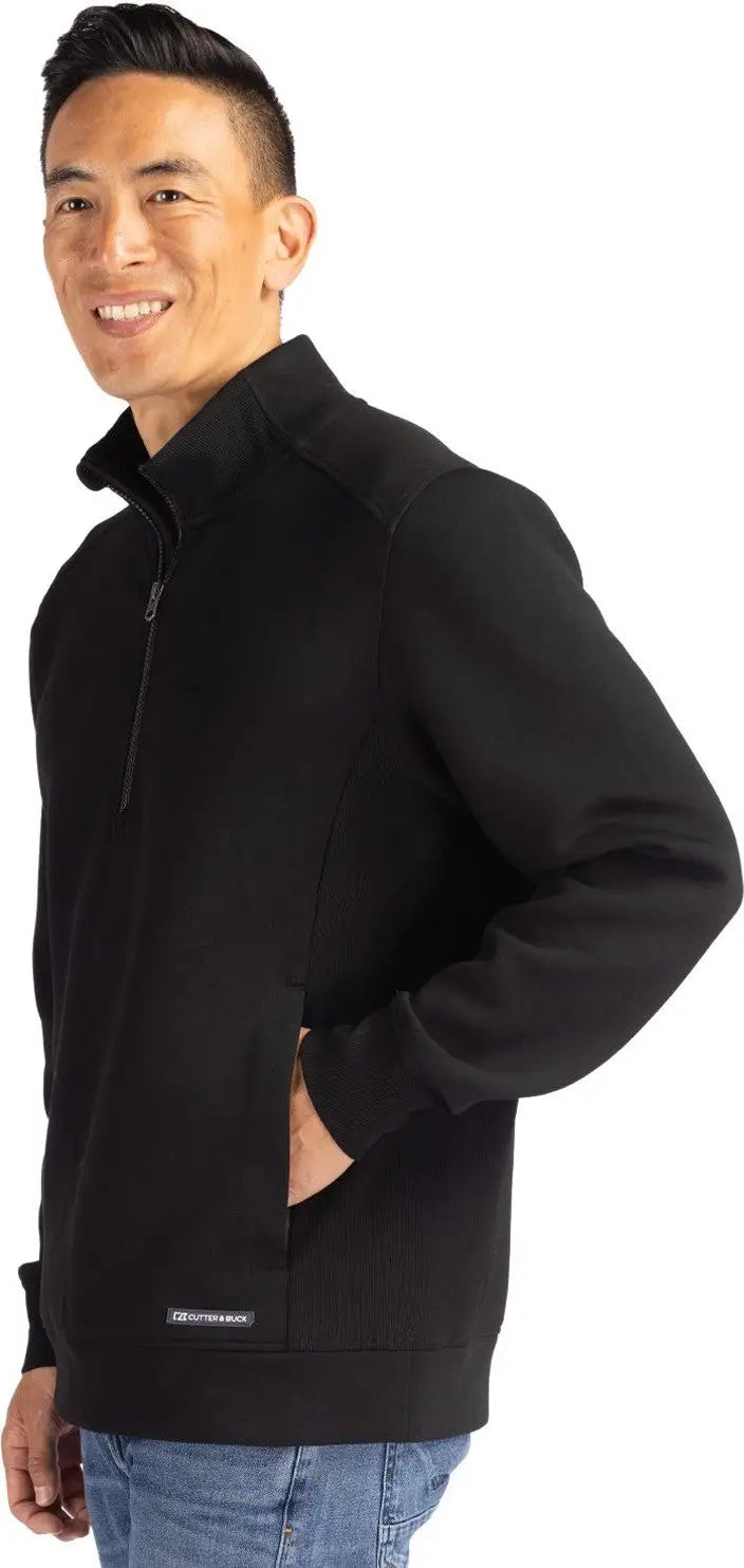 Cutter & Buck Mck01308 Roam Epic Versatility Recycled Quarter Zip Mens Pullover - Black