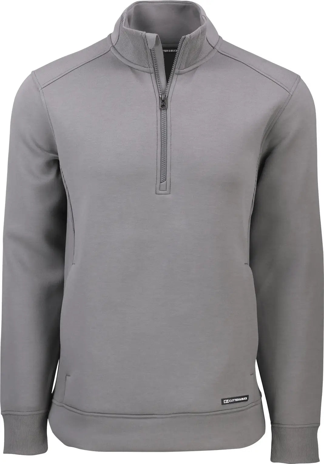 Cutter & Buck Mck01308 Roam Epic Versatility Recycled Quarter Zip Mens Pullover - Elemental Gray