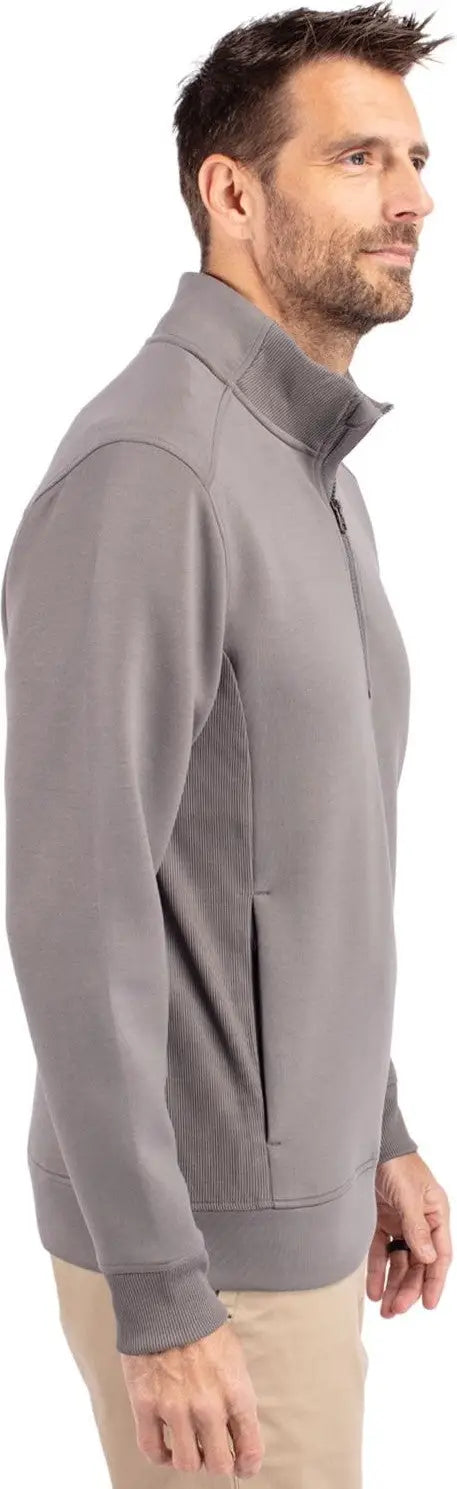 Cutter & Buck Mck01308 Roam Epic Versatility Recycled Quarter Zip Mens Pullover - Elemental Gray