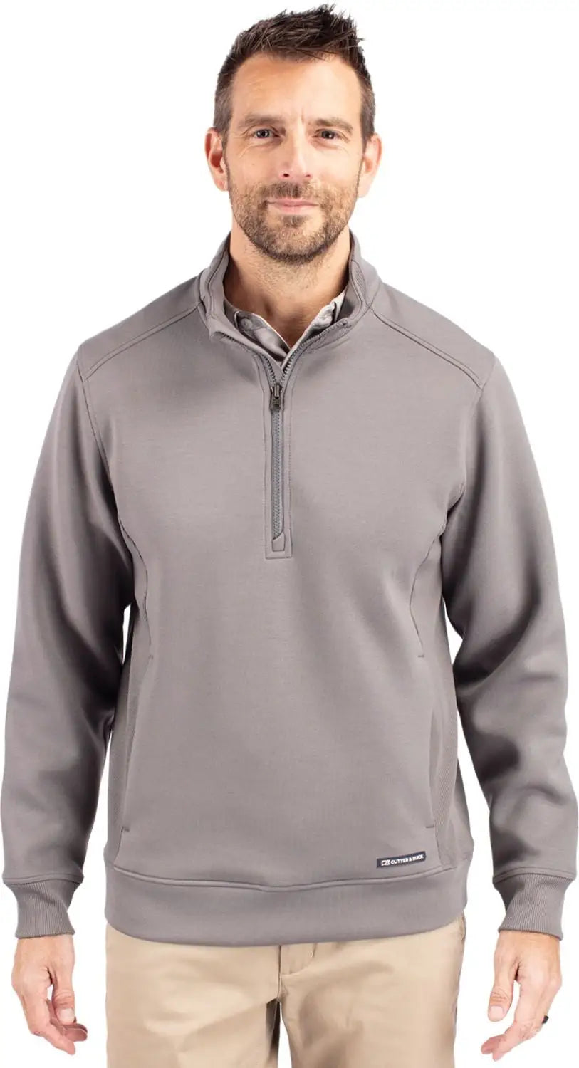 Cutter & Buck Mck01308 Roam Epic Versatility Recycled Quarter Zip Mens Pullover - Elemental Gray - Adult s