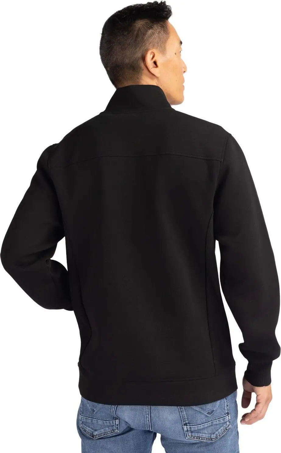 Cutter & Buck Mck01308 Roam Epic Versatility Recycled Quarter Zip Mens Pullover - Black