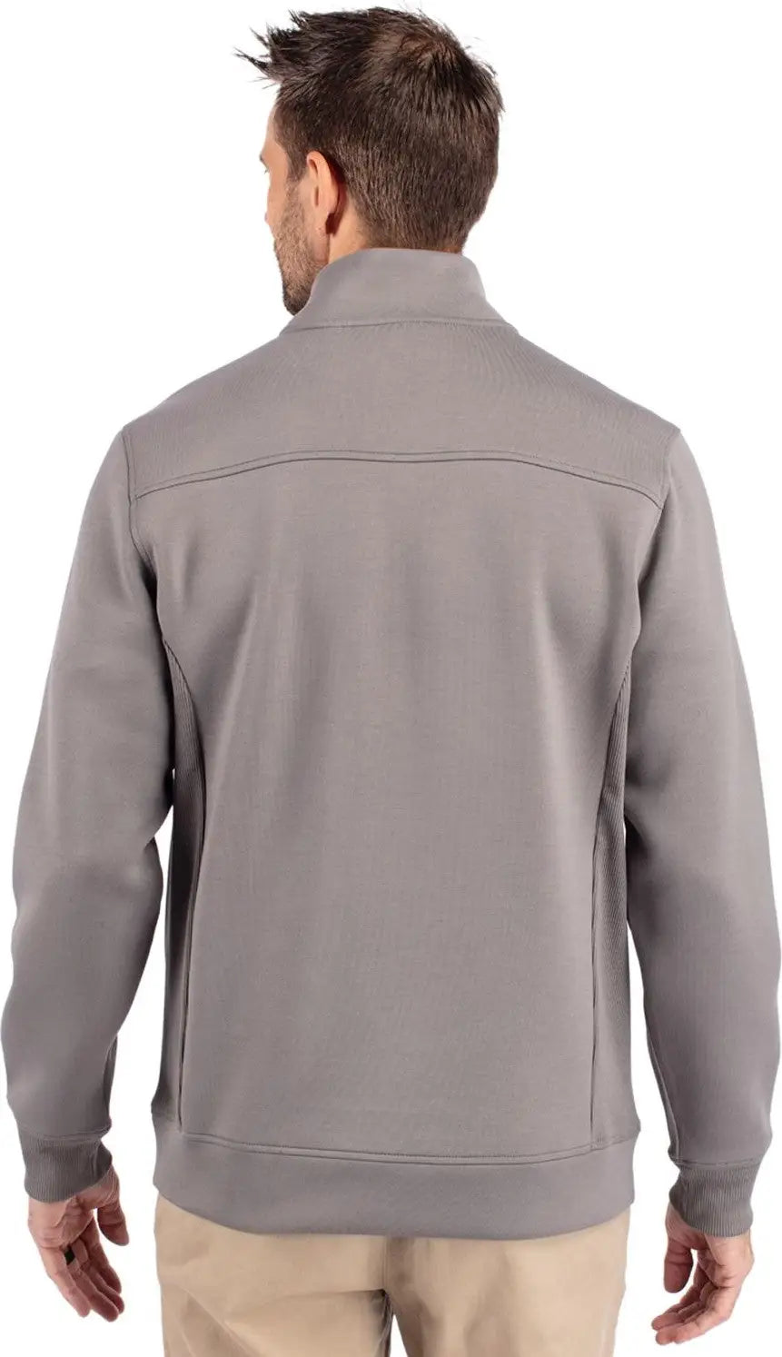 Cutter & Buck Mck01308 Roam Epic Versatility Recycled Quarter Zip Mens Pullover - Elemental Gray