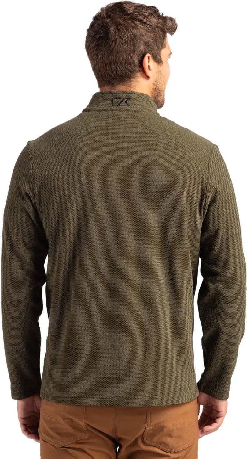 Cutter & Buck Mck01324 Hunts Point Eco Textured Fleece Recycled Mens Snap Pullover - Poplar