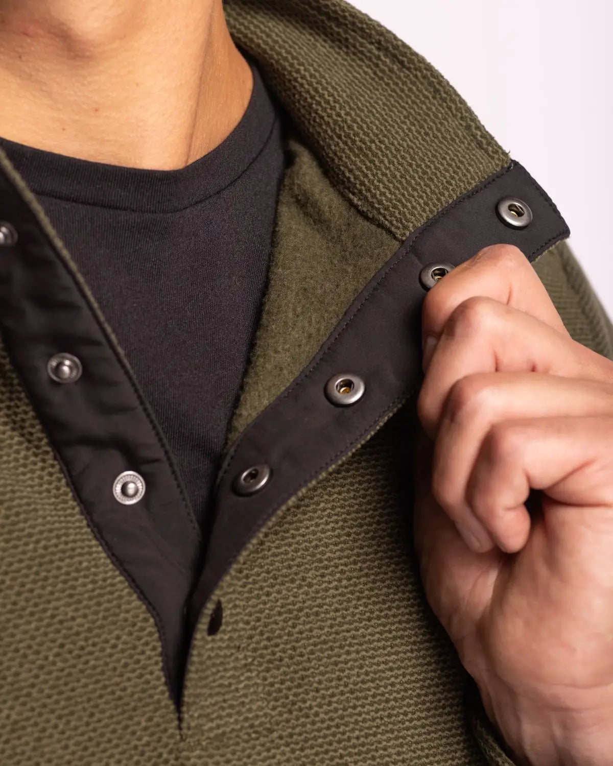Cutter & Buck Mck01324 Hunts Point Eco Textured Fleece Recycled Mens Snap Pullover - Poplar