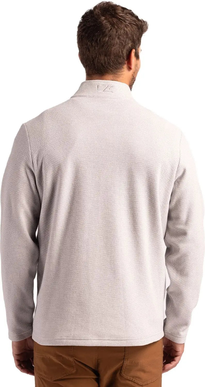 Cutter & Buck Mck01324 Hunts Point Eco Textured Fleece Recycled Mens Snap Pullover - Polished