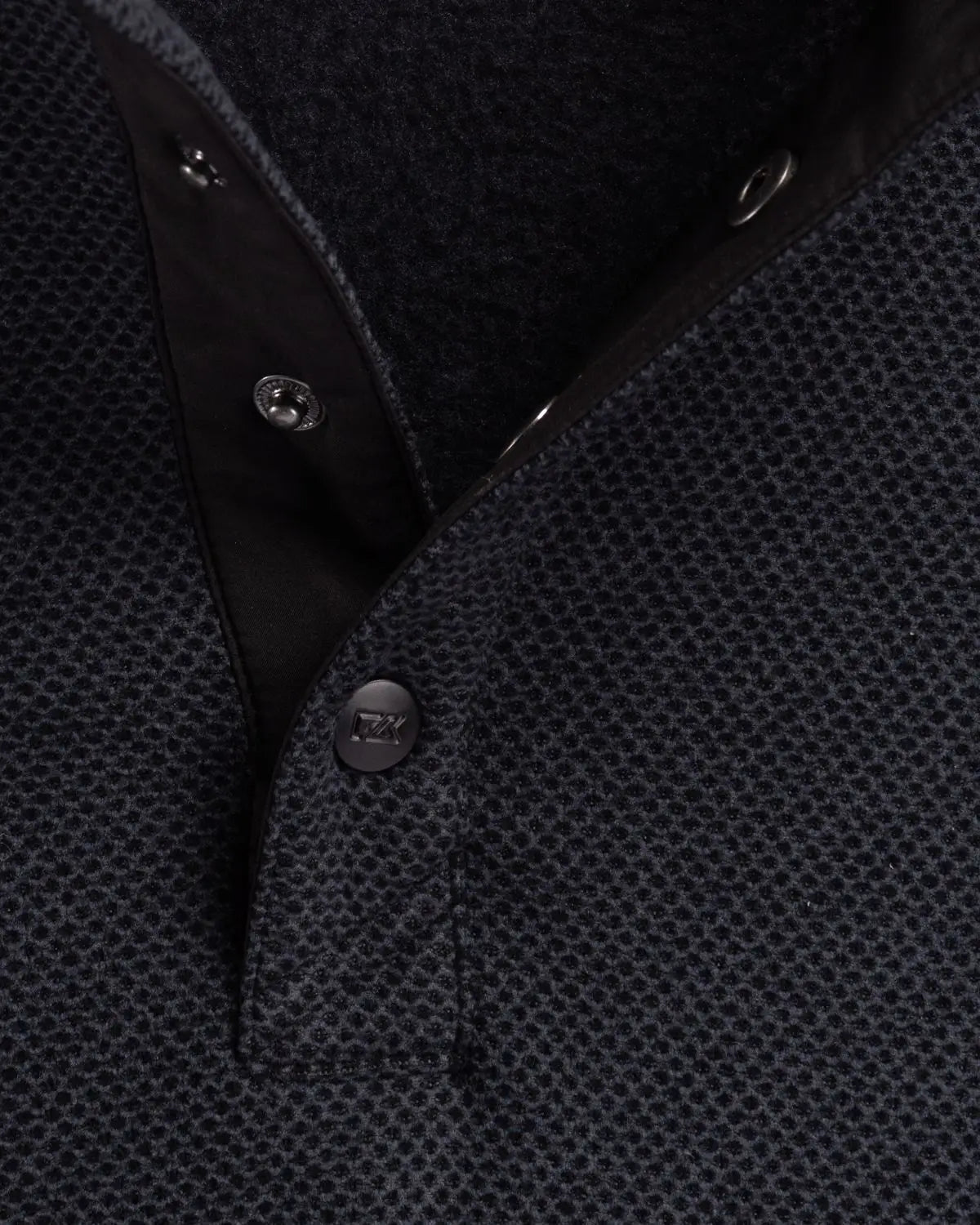 Cutter & Buck Mck01324 Hunts Point Eco Textured Fleece Recycled Mens Snap Pullover - Black