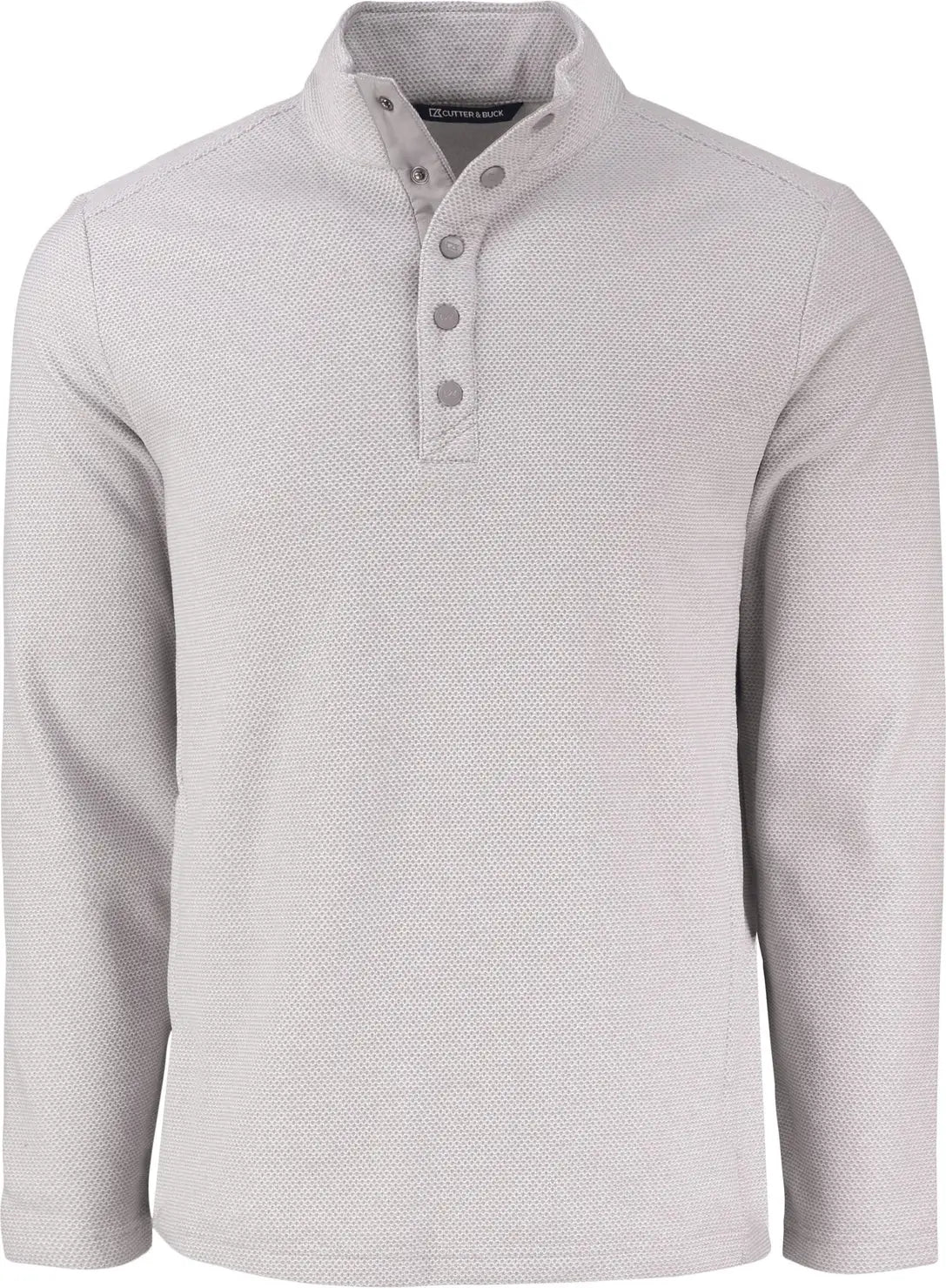 Cutter & Buck Mck01324 Hunts Point Eco Textured Fleece Recycled Mens Snap Pullover - Polished - Adult s