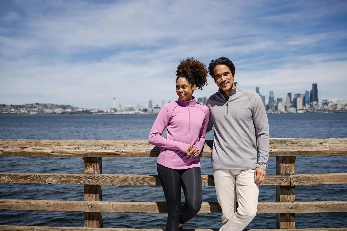 Cutter & Buck Mck01325 Peshastin Fleece Recycled Mens Half Zip Pullover - Elemental Gray Heather