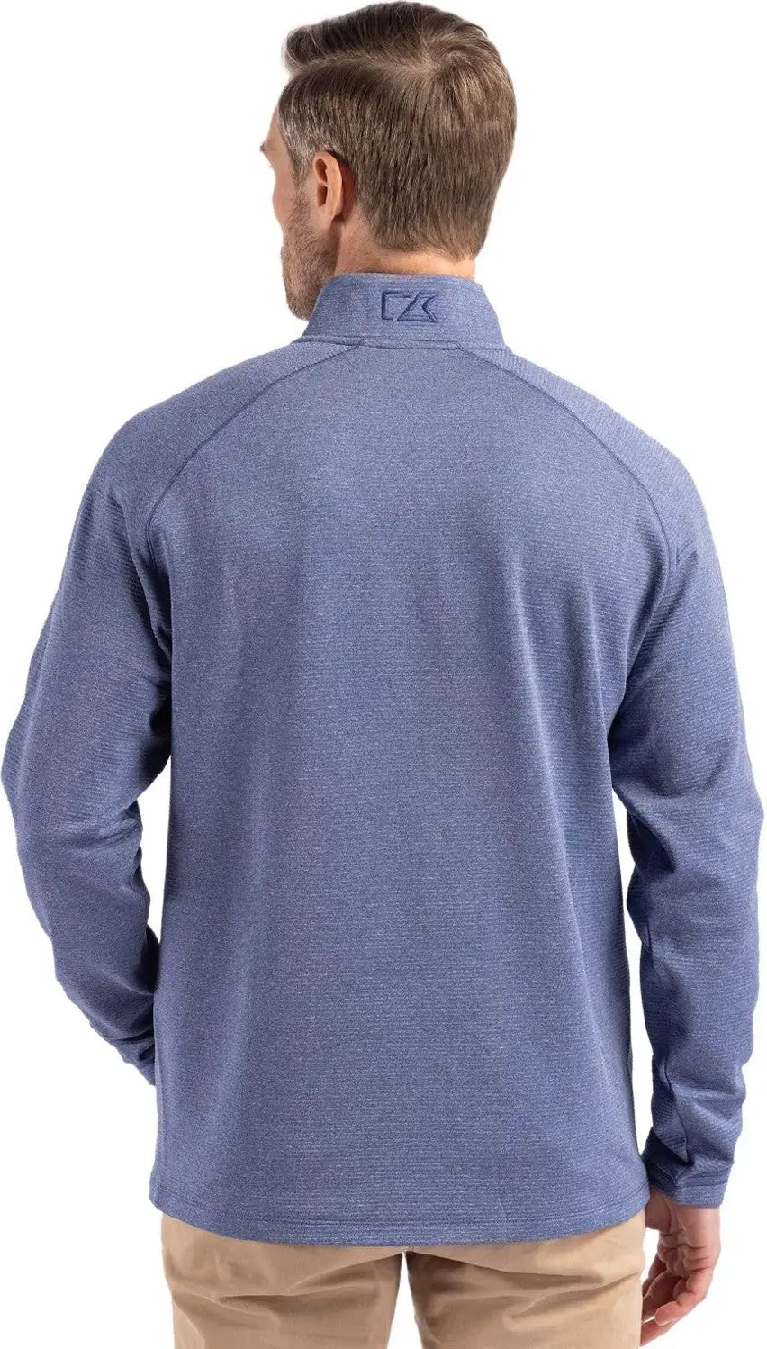 Cutter & Buck Mck01325 Peshastin Fleece Recycled Mens Half Zip Pullover - Tour Blue Heather