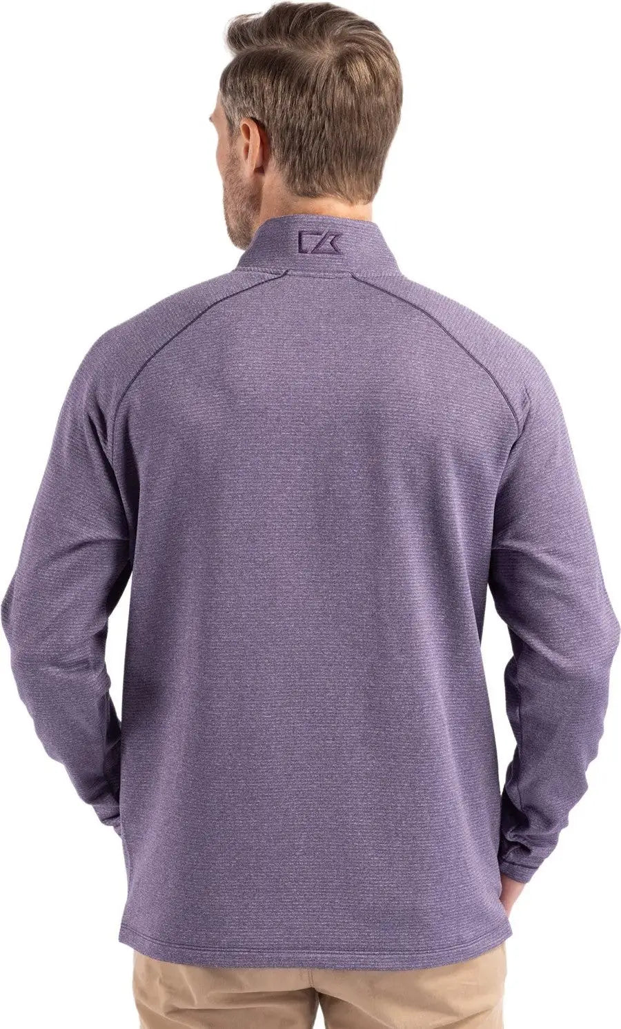 Cutter & Buck Mck01325 Peshastin Fleece Recycled Mens Half Zip Pullover - College Purple Heather