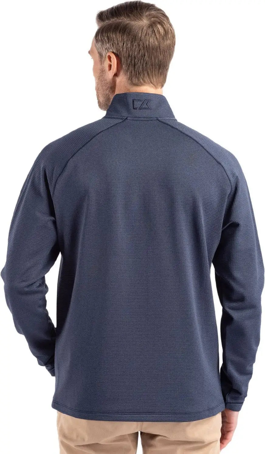 Cutter & Buck Mck01325 Peshastin Fleece Recycled Mens Half Zip Pullover - Navy Blue Heather