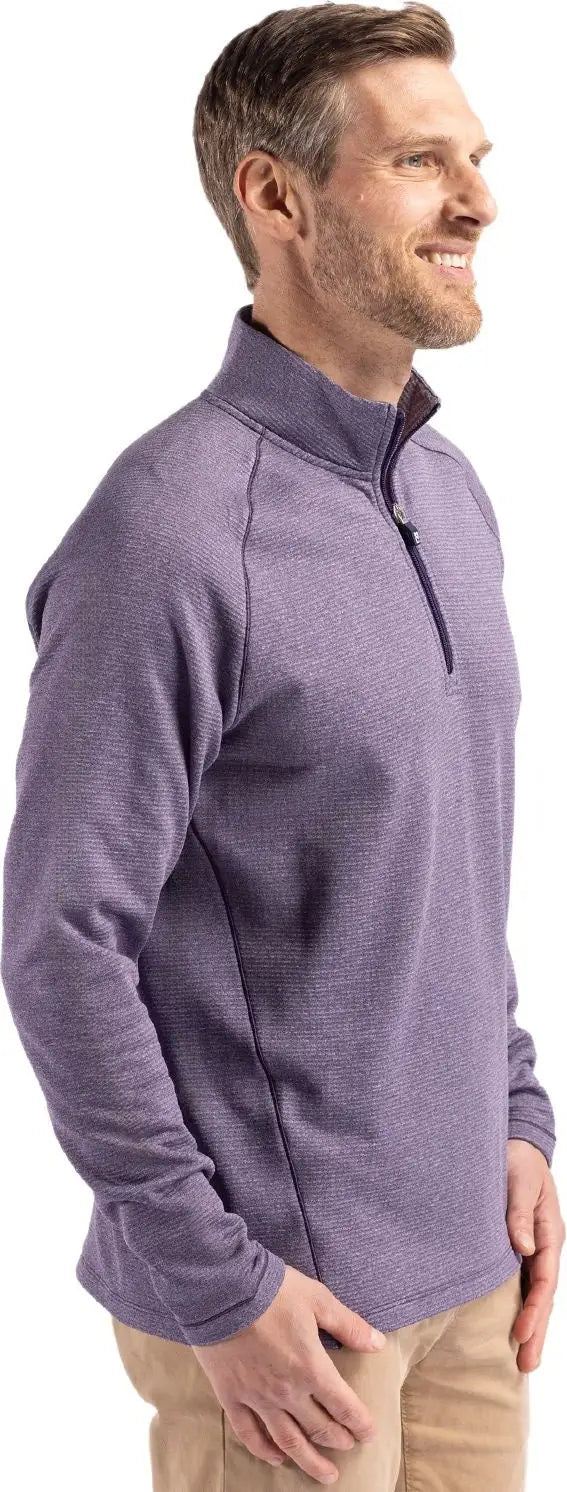 Cutter & Buck Mck01325 Peshastin Fleece Recycled Mens Half Zip Pullover - College Purple Heather