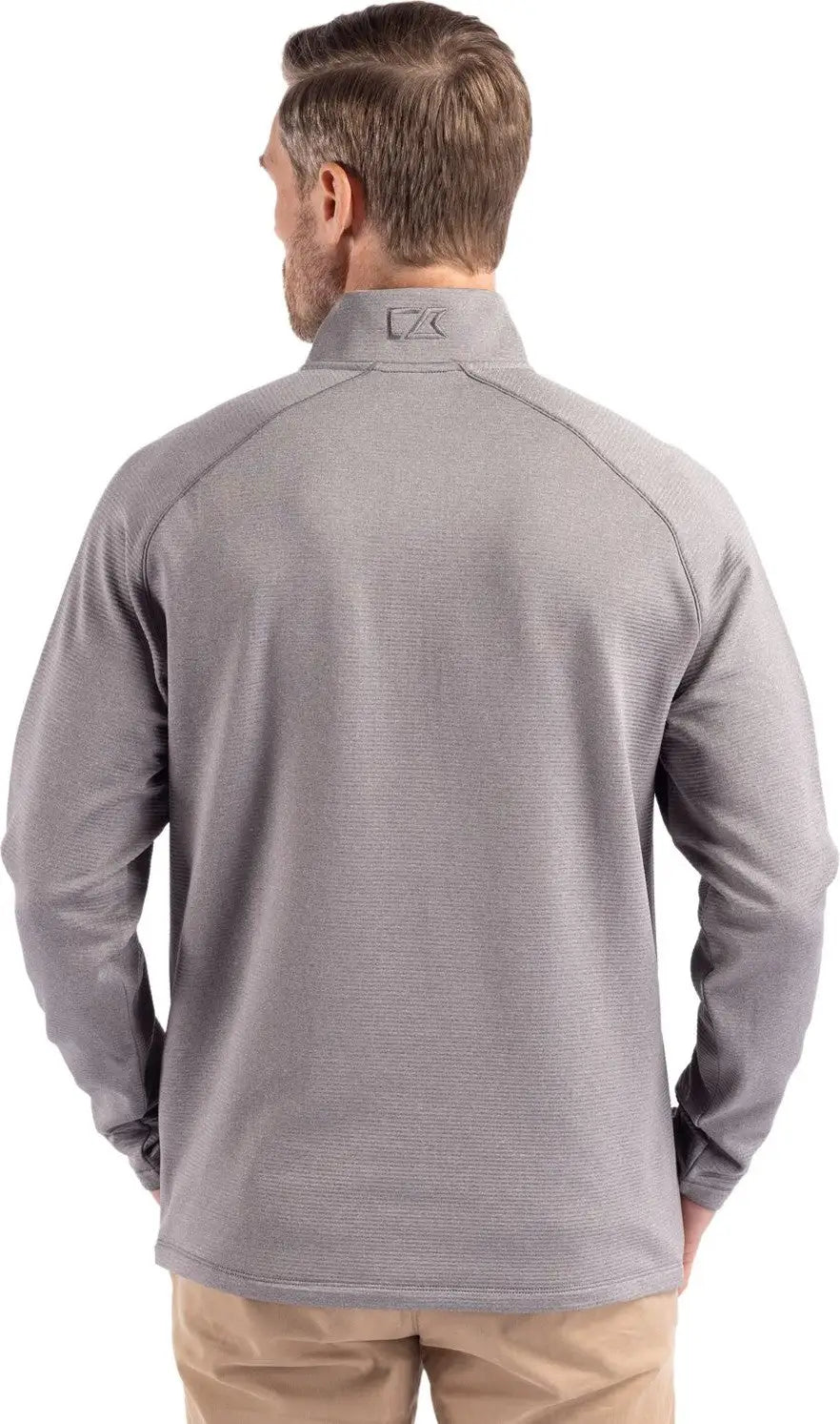 Cutter & Buck Mck01325 Peshastin Fleece Recycled Mens Half Zip Pullover - Elemental Gray Heather