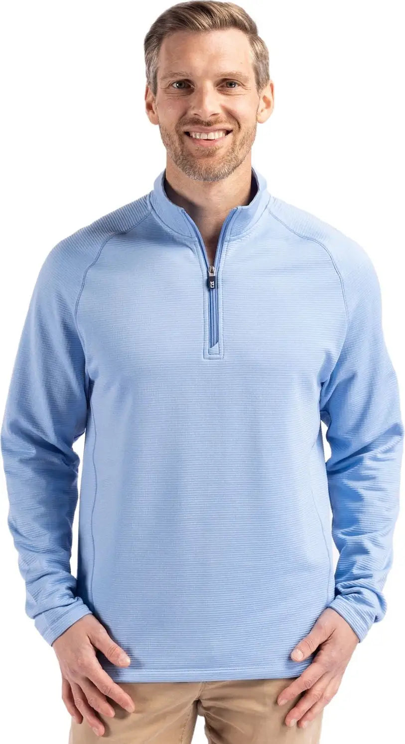 Cutter & Buck Mck01325 Peshastin Fleece Recycled Mens Half Zip Pullover - Atlas Heather - Adult s