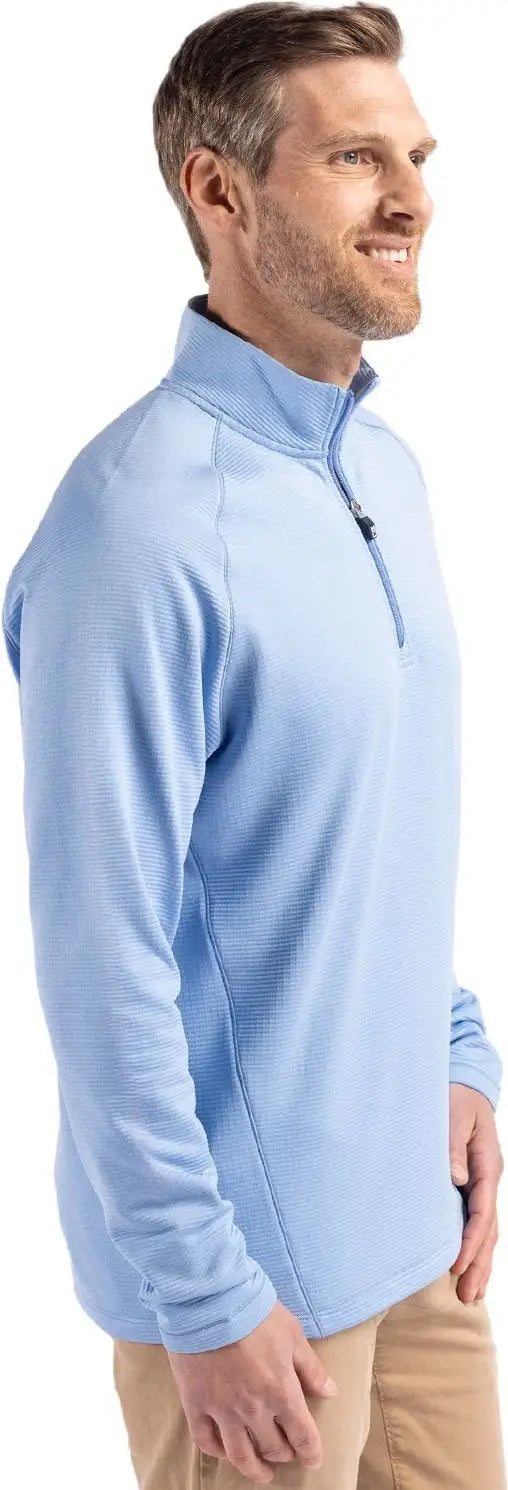 Cutter & Buck Mck01325 Peshastin Fleece Recycled Mens Half Zip Pullover - Atlas Heather