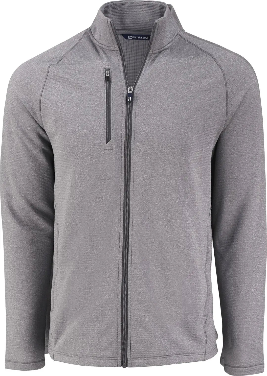 Cutter & Buck Mck01326 Peshastin Fleece Recycled Mens Full Zip Jacket - Elemental Gray Heather