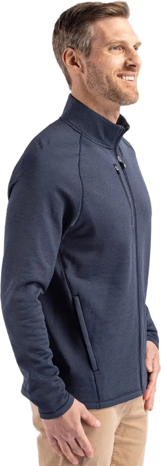 Cutter & Buck Mck01326 Peshastin Fleece Recycled Mens Full Zip Jacket - Navy Blue Heather
