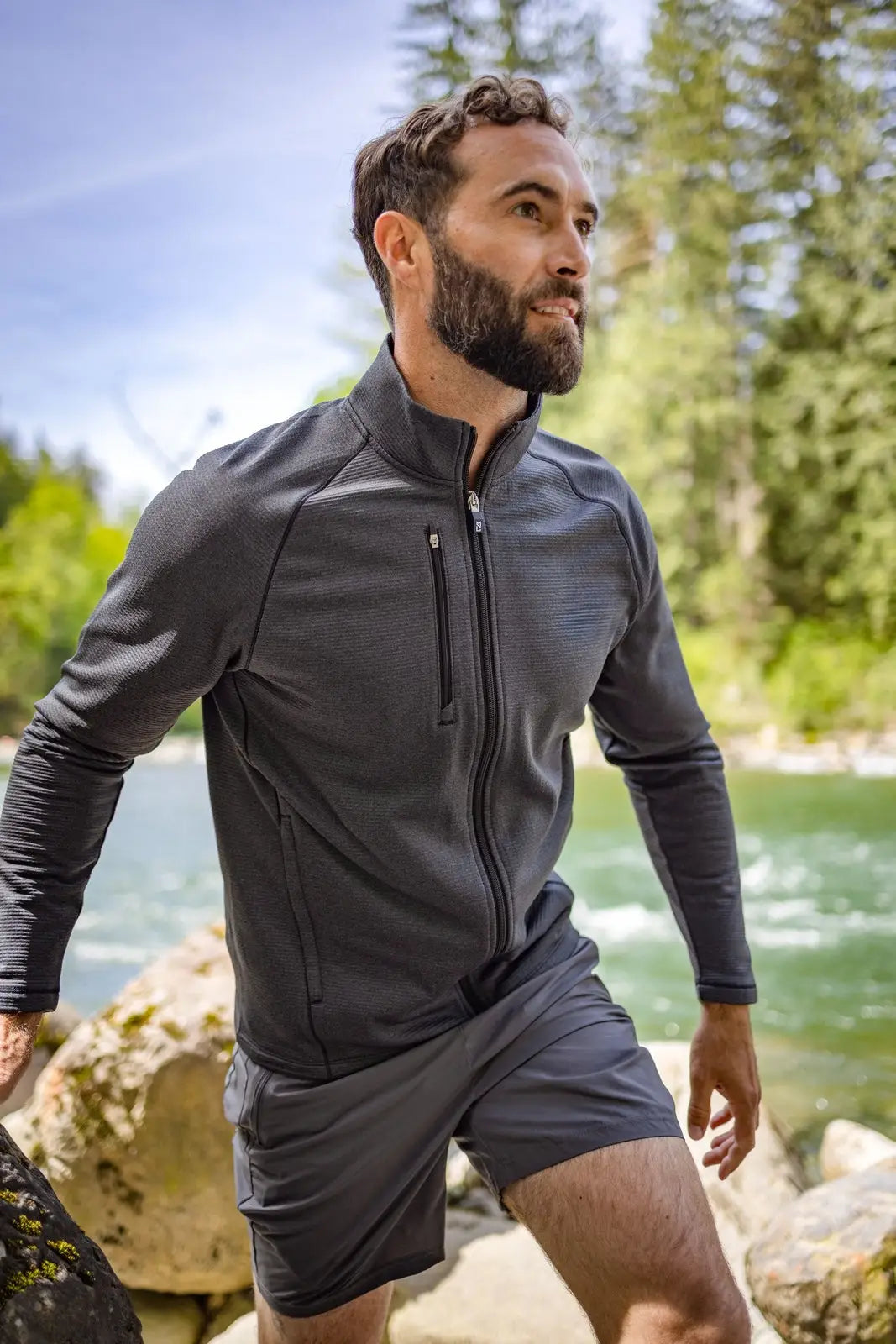 Cutter & Buck Mck01326 Peshastin Fleece Recycled Mens Full Zip Jacket - Black Heather