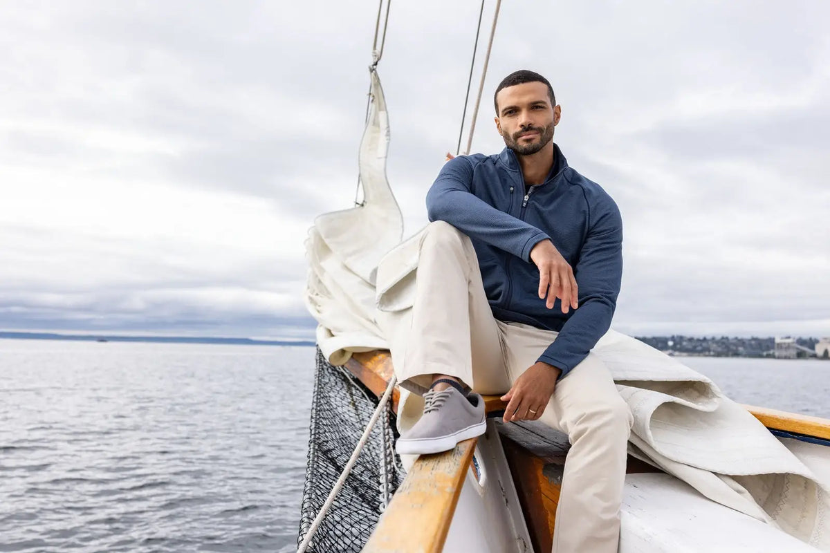 Cutter & Buck Mck01326 Peshastin Fleece Recycled Mens Full Zip Jacket - Navy Blue Heather