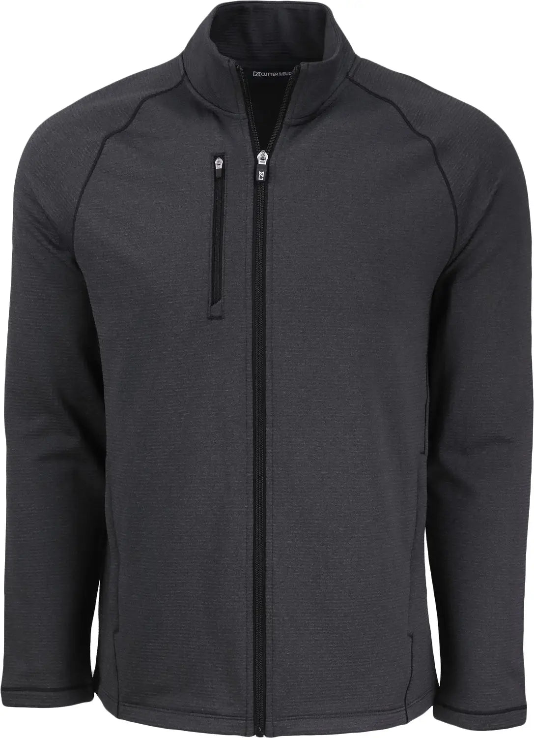 Cutter & Buck Mck01326 Peshastin Fleece Recycled Mens Full Zip Jacket - Black Heather