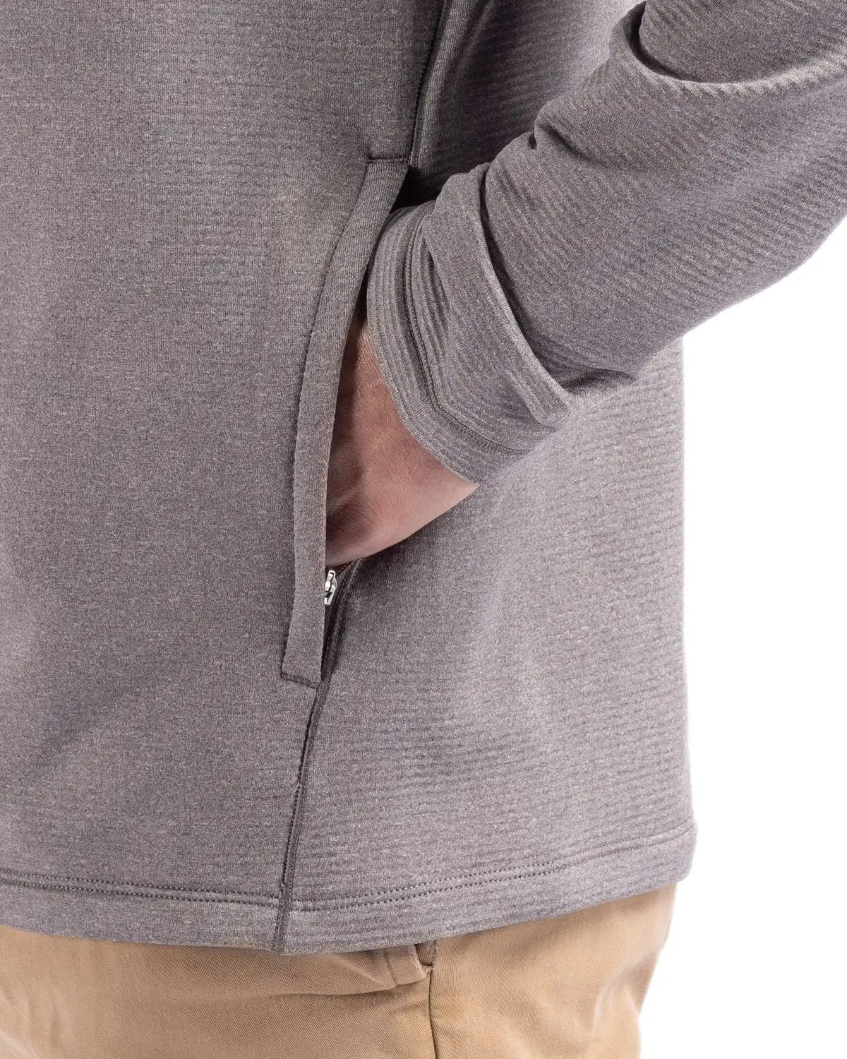 Cutter & Buck Mck01326 Peshastin Fleece Recycled Mens Full Zip Jacket - Elemental Gray Heather
