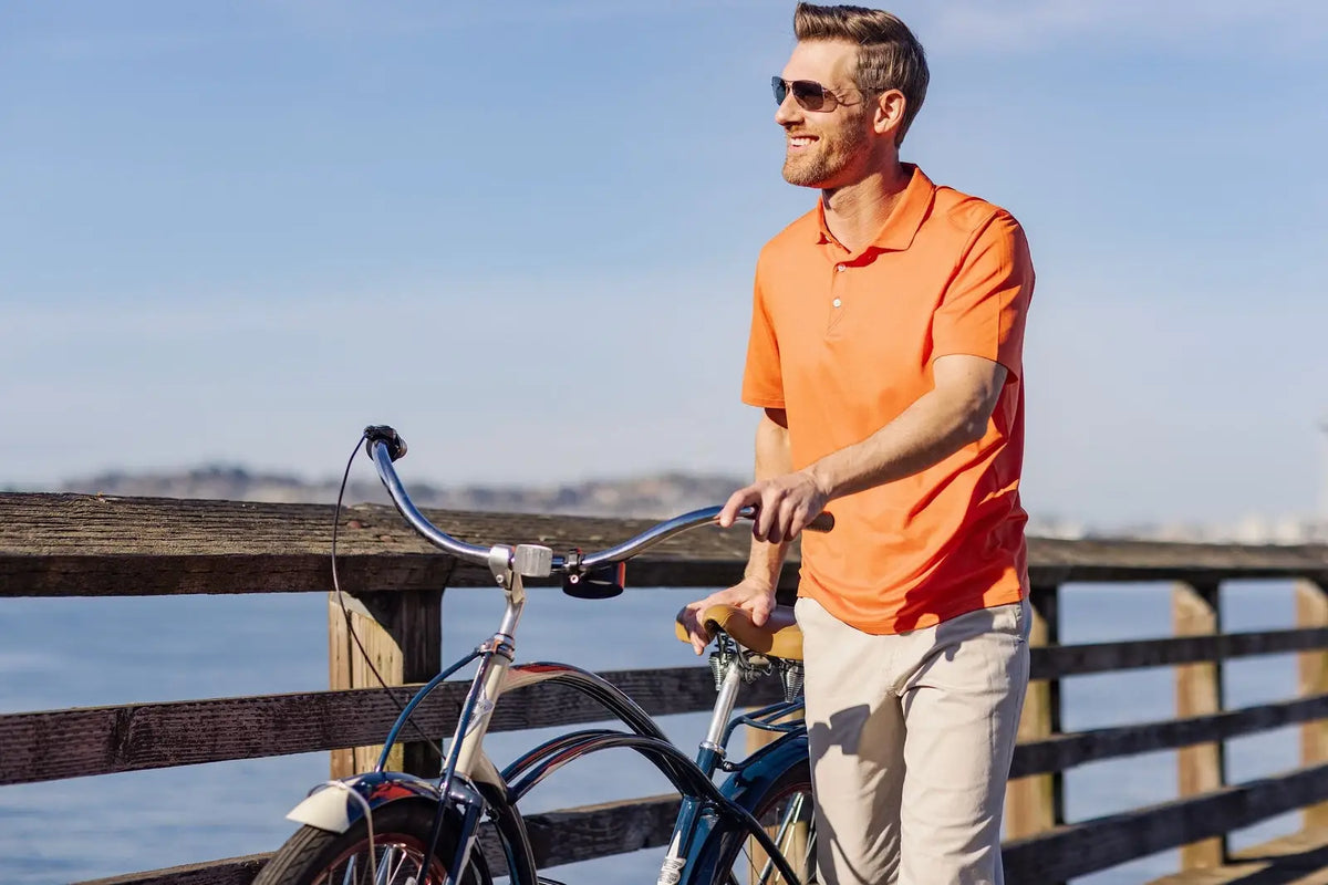 Cutter & Buck Mck01327 Coastline Epic Comfort Recycled Mens Polo - College Orange