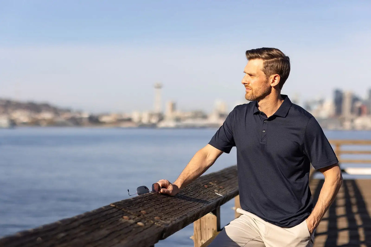 Cutter & Buck Mck01327 Coastline Epic Comfort Recycled Mens Polo - Navy Blue