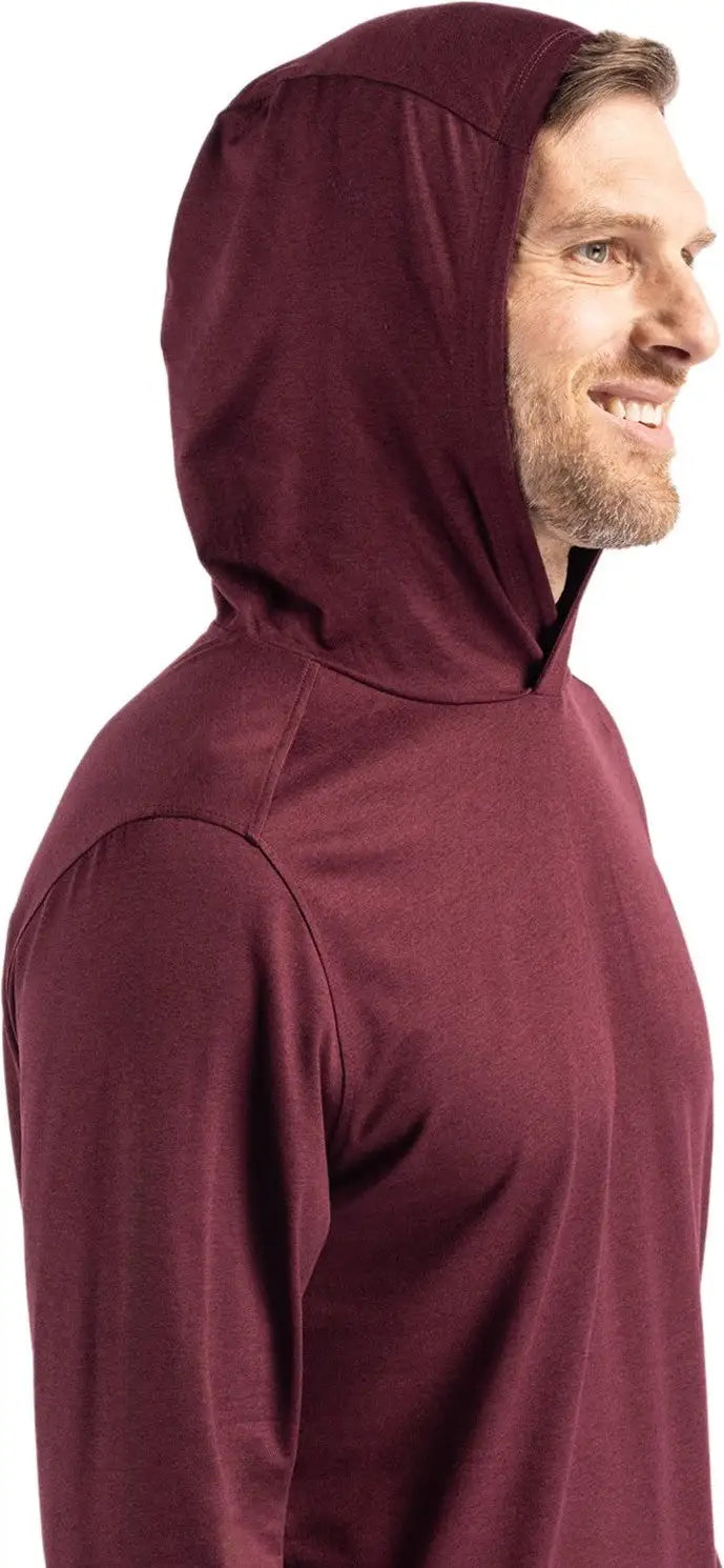 Cutter & Buck Mck01330 Coastline Epic Comfort Recycled Mens Hooded Shirt - Bordeaux