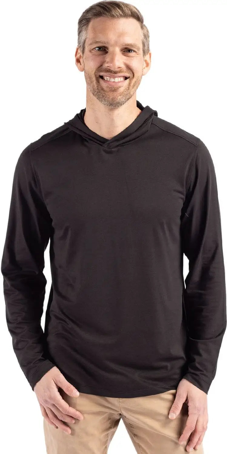 Cutter & Buck Mck01330 Coastline Epic Comfort Recycled Mens Hooded Shirt - Black - Adult s
