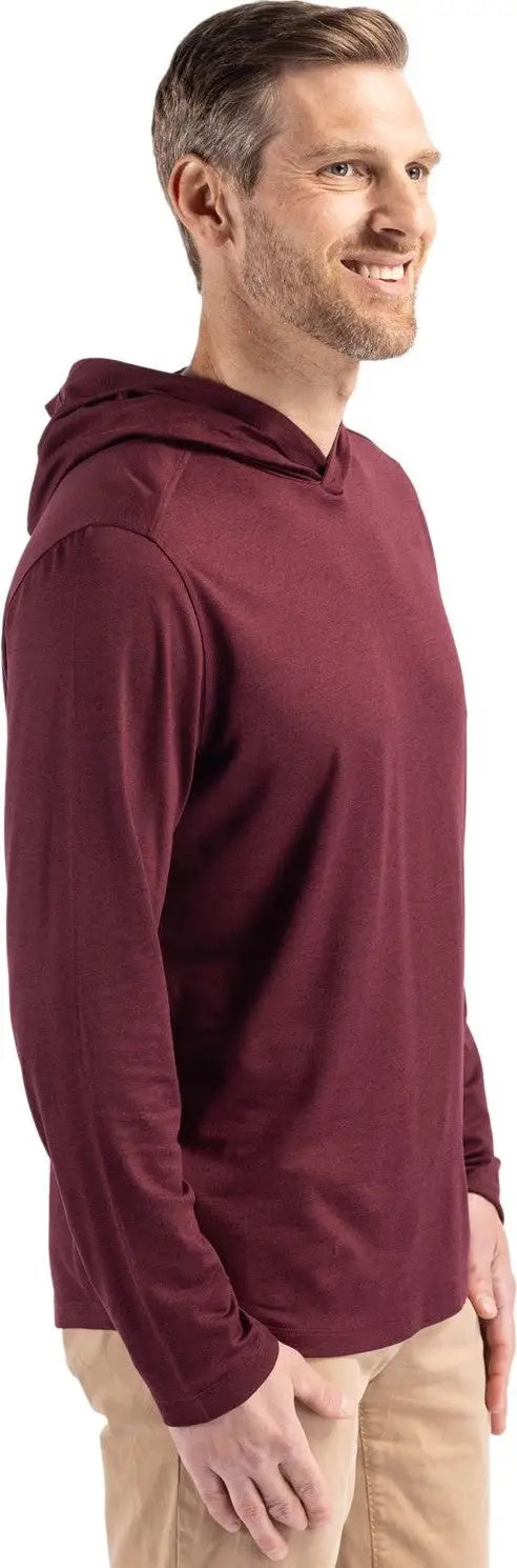Cutter & Buck Mck01330 Coastline Epic Comfort Recycled Mens Hooded Shirt - Bordeaux